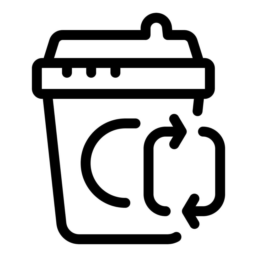 Compostable paper cup with recycle sign showing eco friendly packaging vector