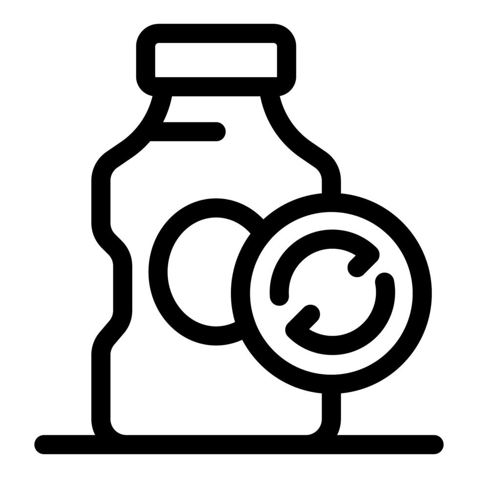 Bottle recycling sign showing reusable container vector