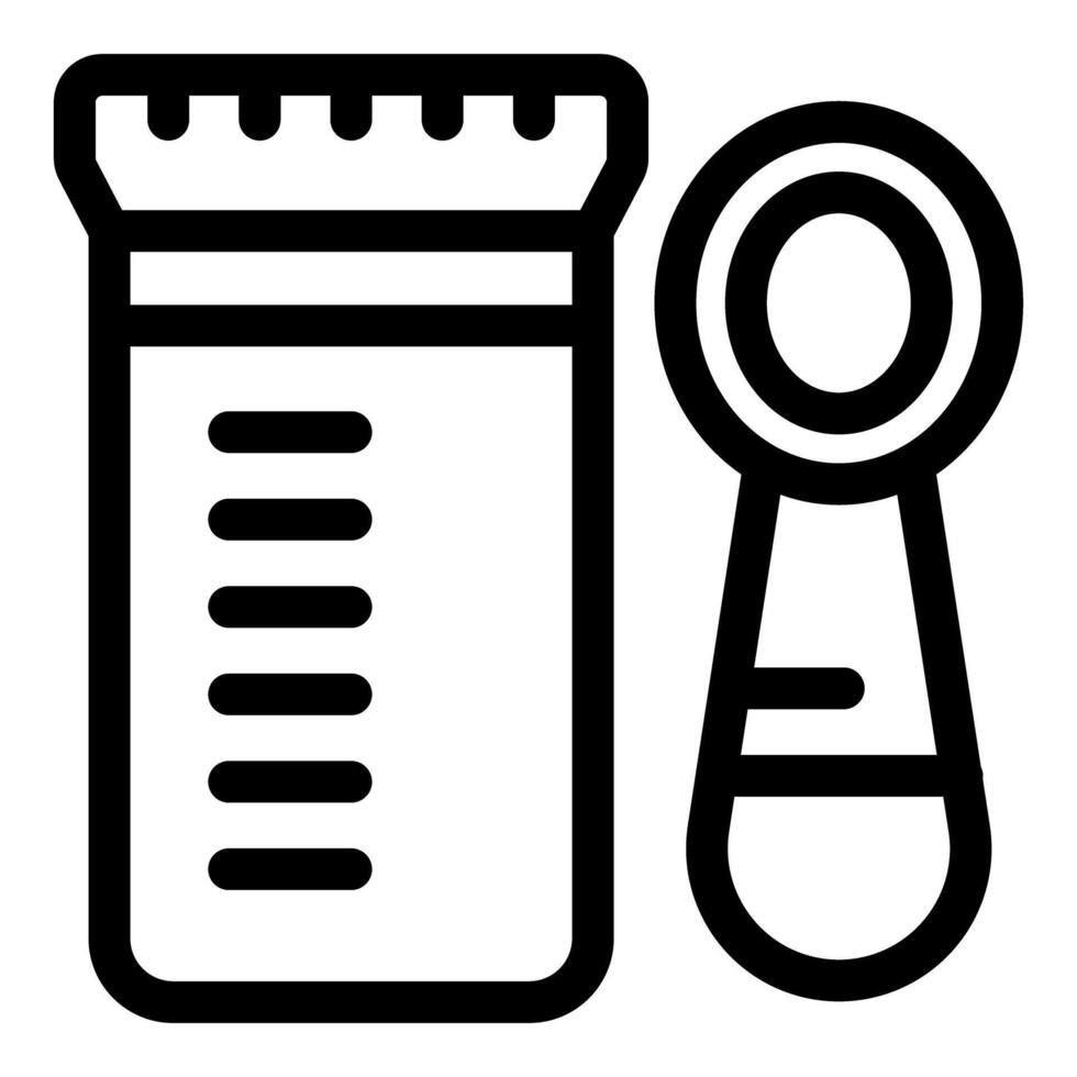 Urine sample being analyzed with medical tool icon vector