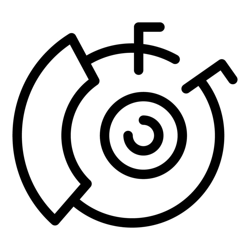 Abstract circular diagram showing data with arrows pointing at center vector