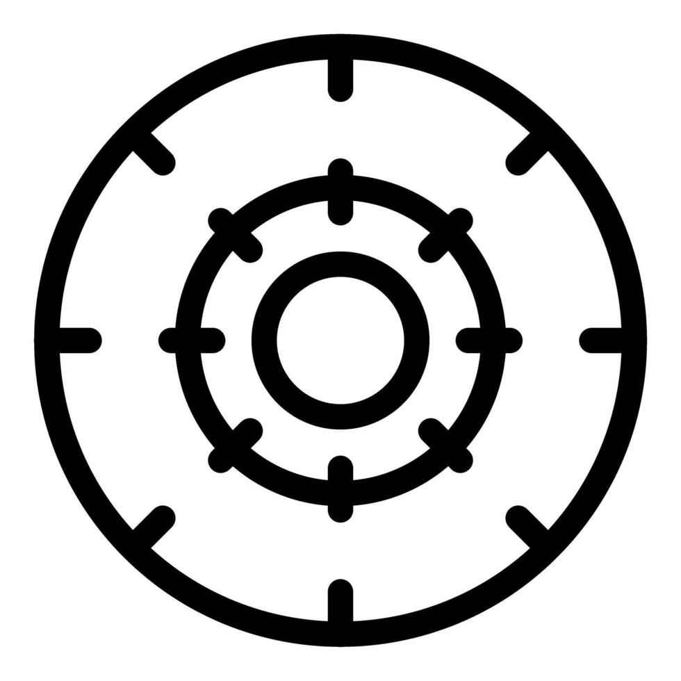 Round target with crosshair focusing on the center icon vector