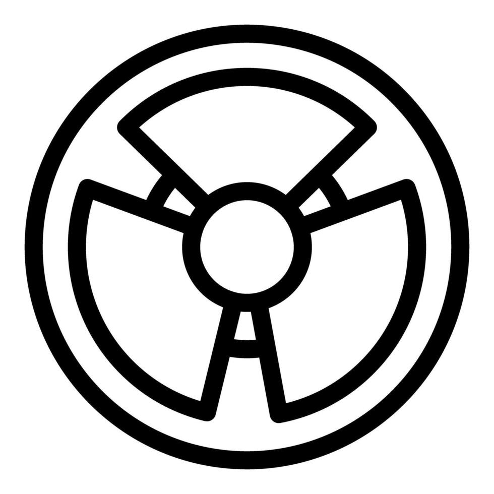 Black radioactive hazard warning symbol icon representing danger vector