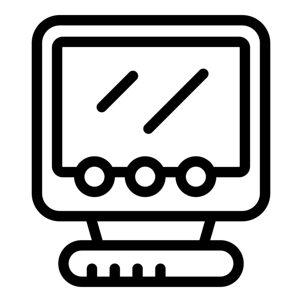 Old personal computer with buttons showing retro technology vector