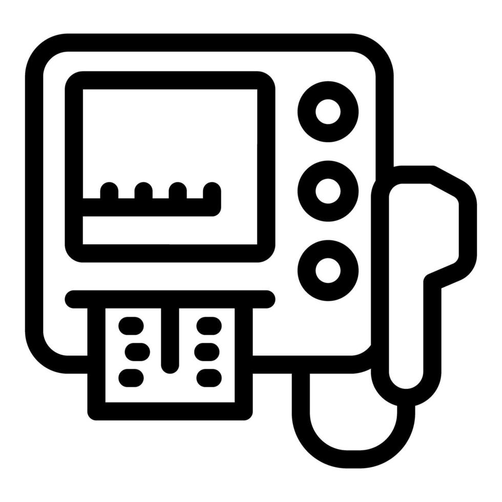 Icon of a bank terminal accepting a credit card payment vector