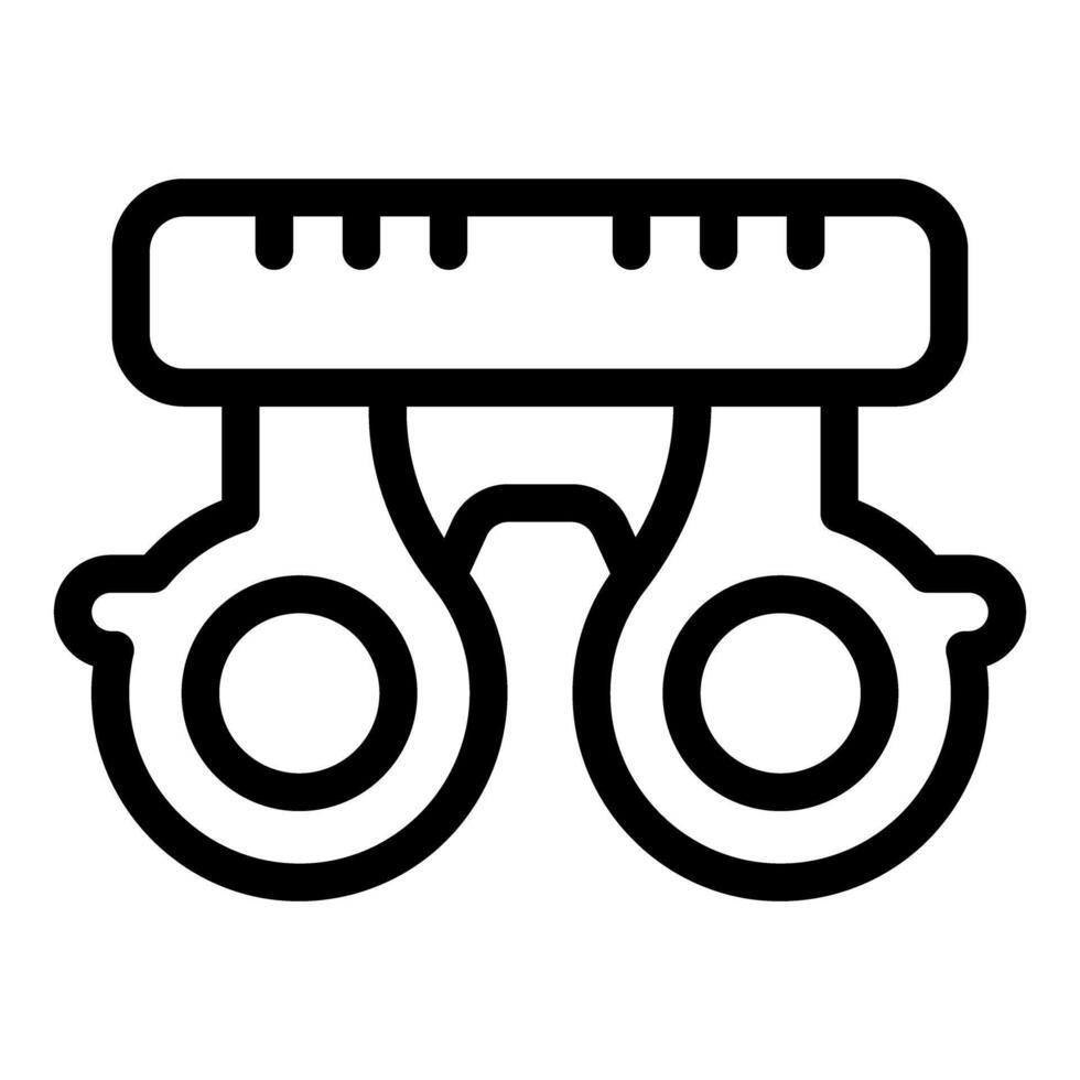 Trial frame holding corrective lenses for eyesight test vector