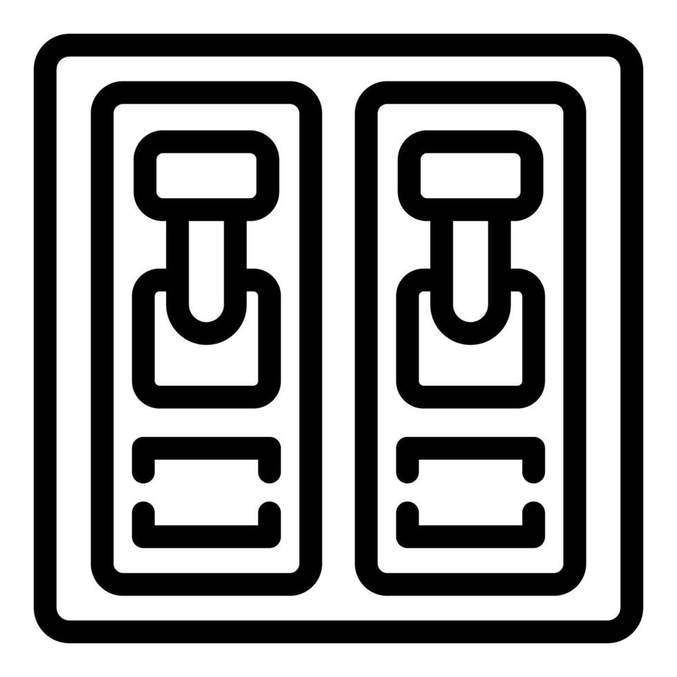 Electric control panel with two toggle switches showing on off position vector