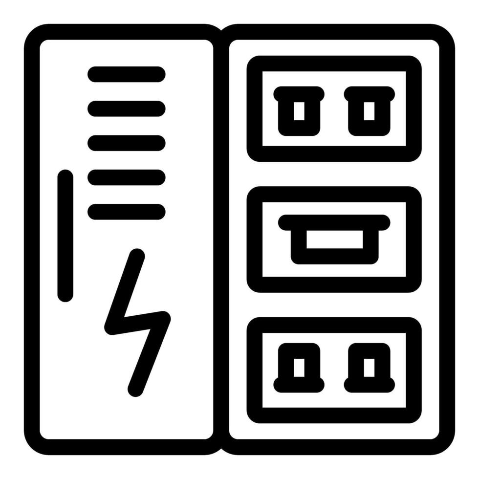 Electrical control panel with wires and switches for managing power supply vector