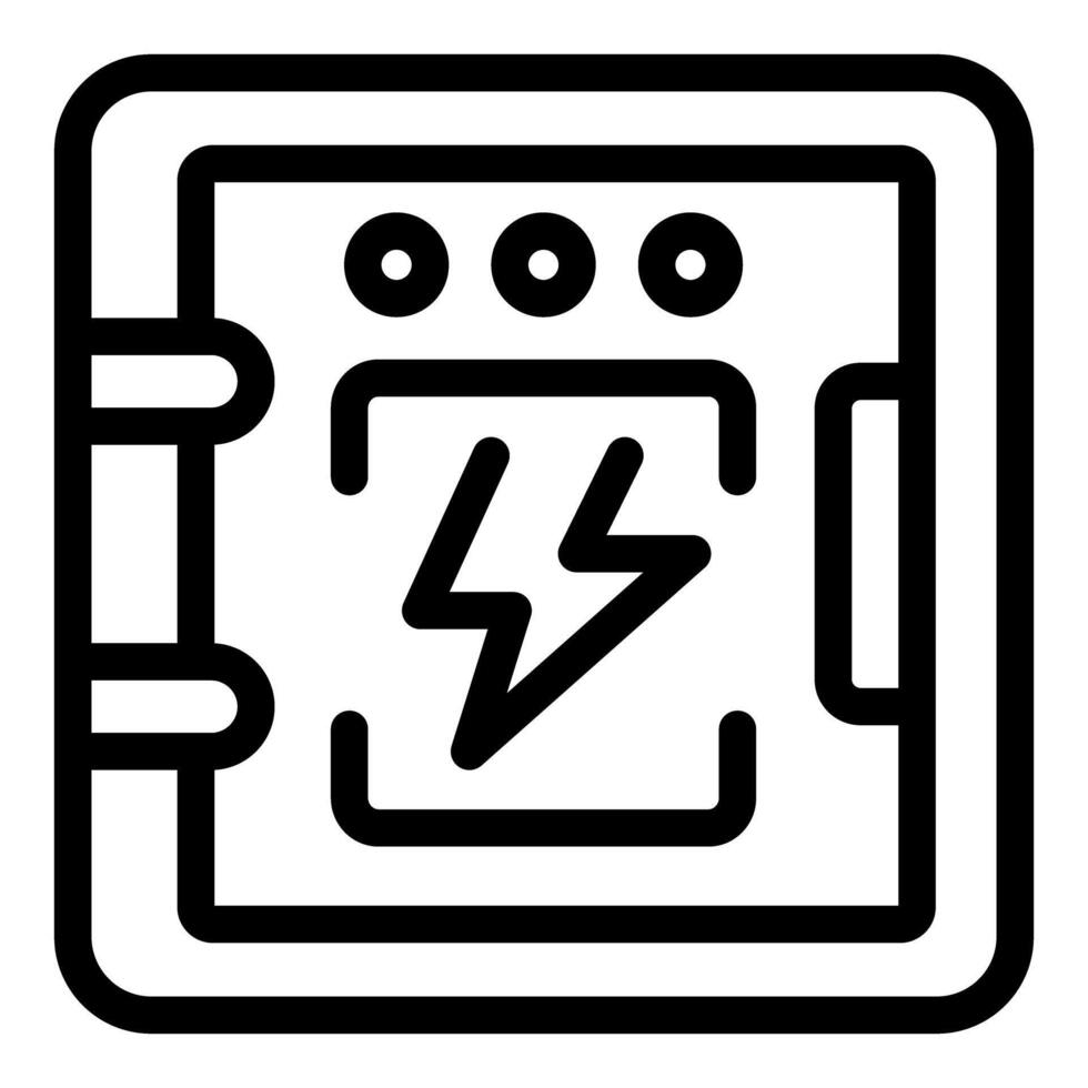 Electrical panel showing high voltage risk with lightning bolt symbol vector