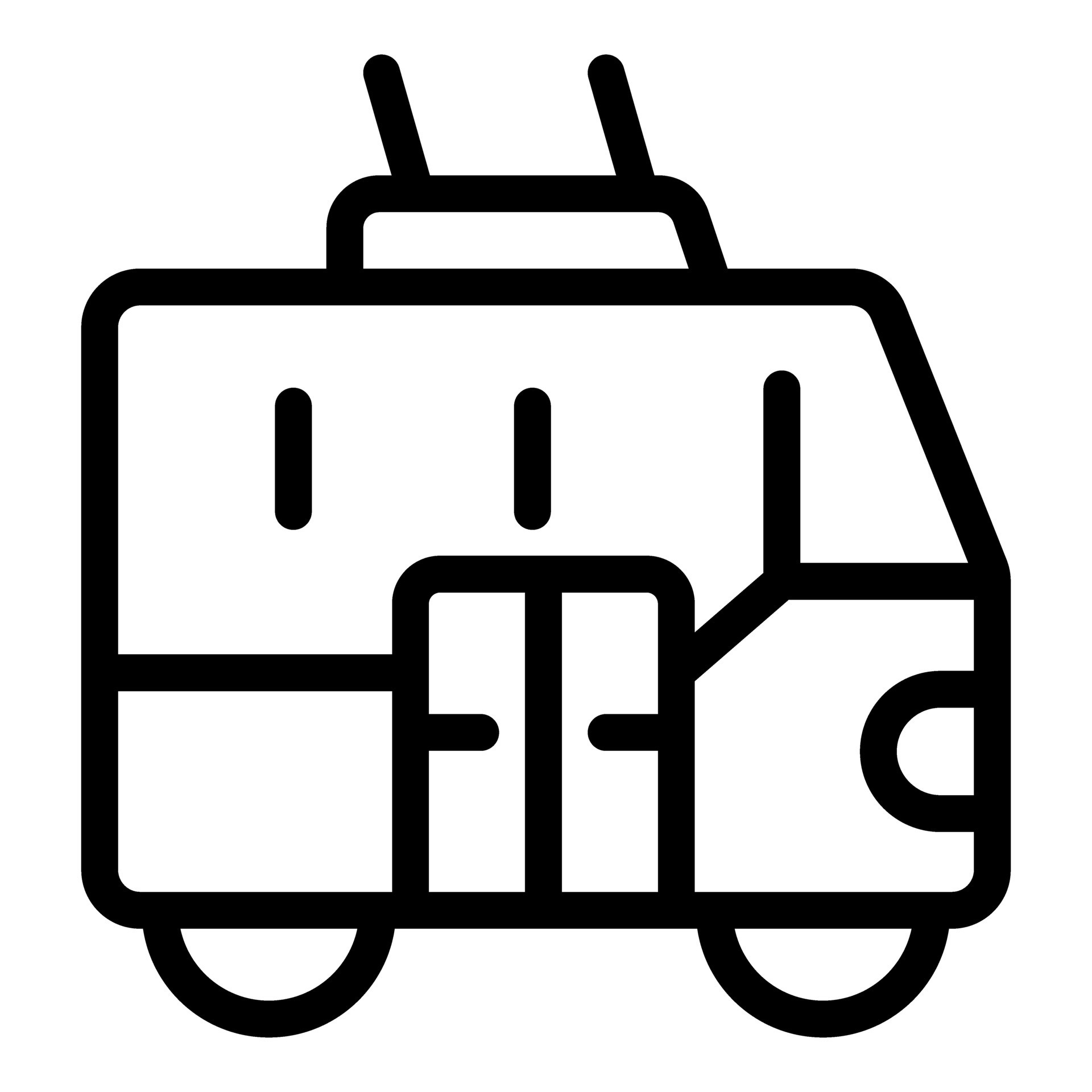 Trolleybus icon representing modern public transportation system 