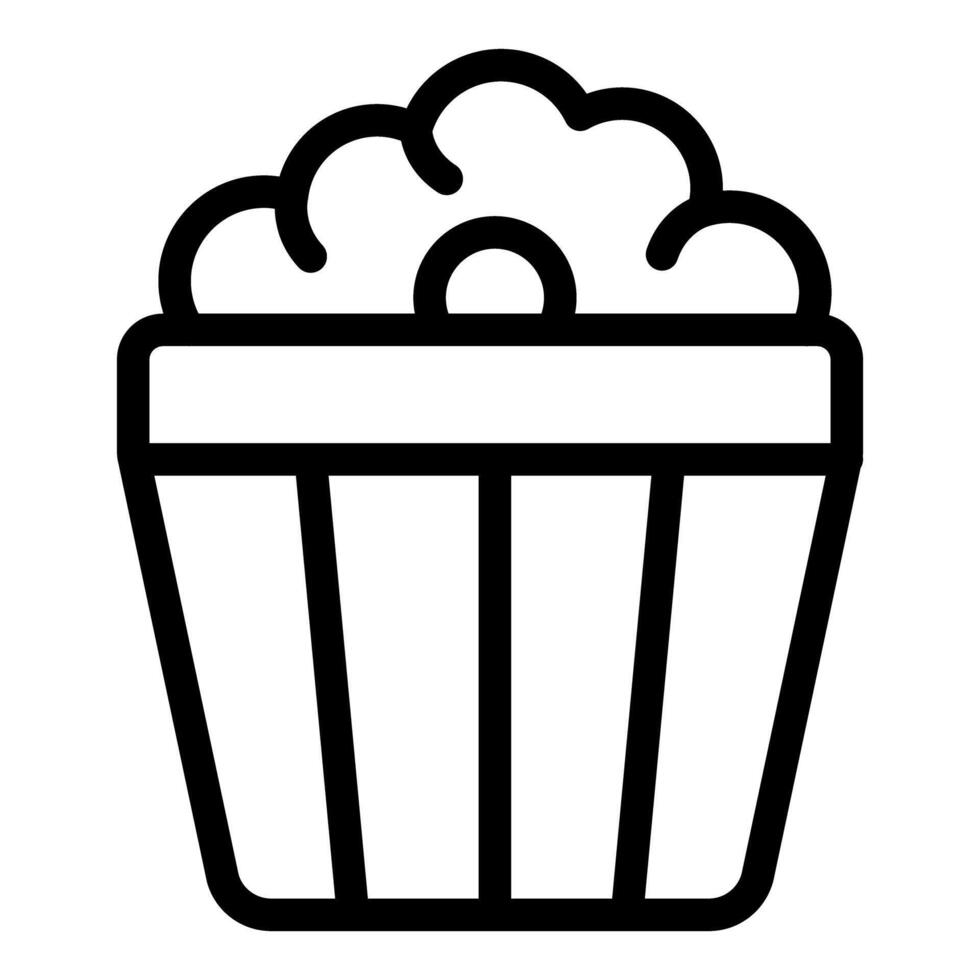 Classic striped bucket overflowing with buttery popcorn vector