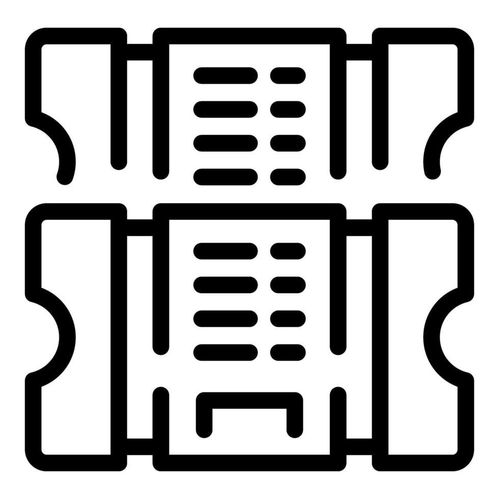 Two tickets admitting access showing entry to event vector