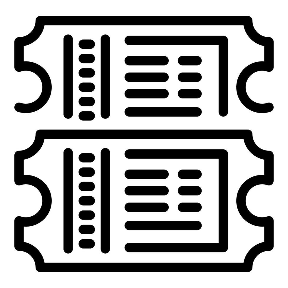 Two tickets icon showing entry to event or movie theater vector