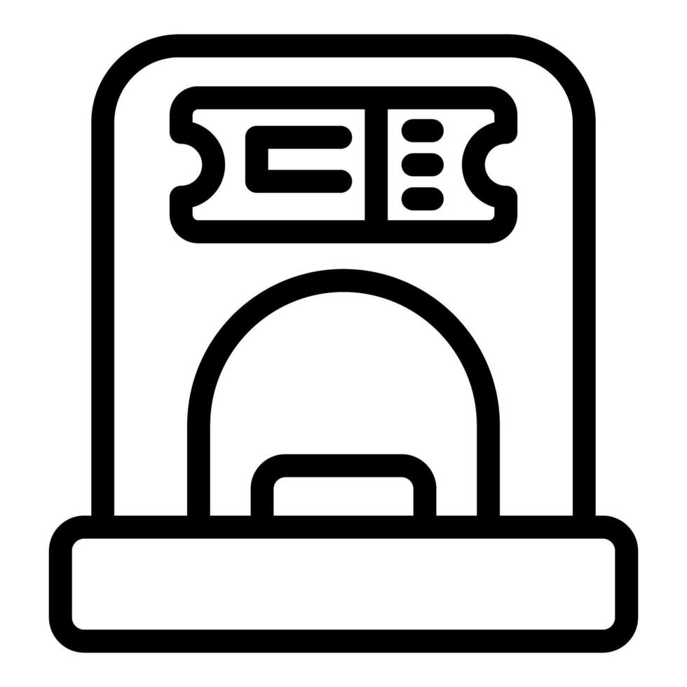 Ticket validator machine validating ticket for public transportation vector