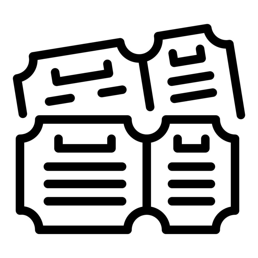 Icon of three admission tickets granting access to event vector