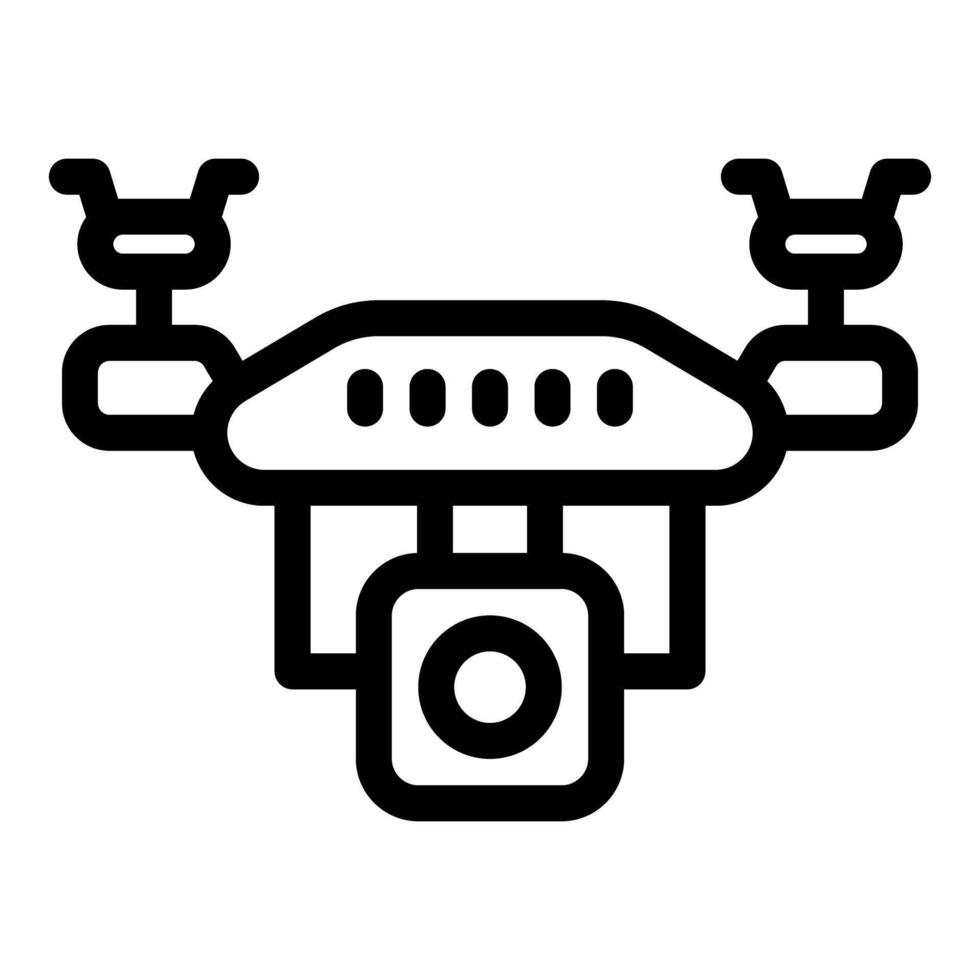 Drone with camera recording a video footage vector