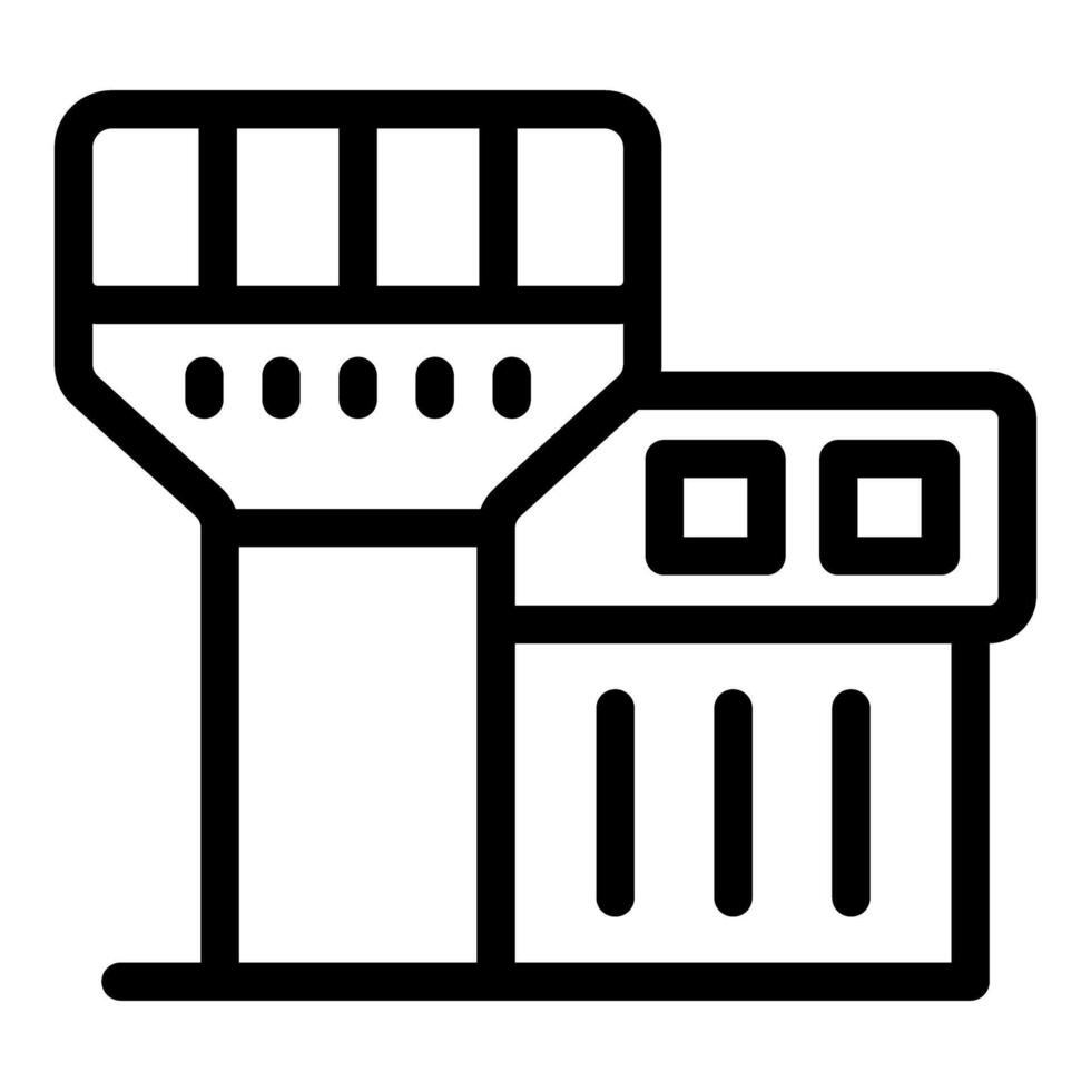 Airport control tower managing air traffic flow for safe and efficient travel vector
