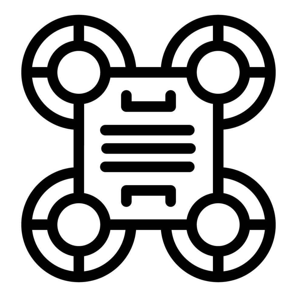Drone delivering package with barcode for fast shipping vector