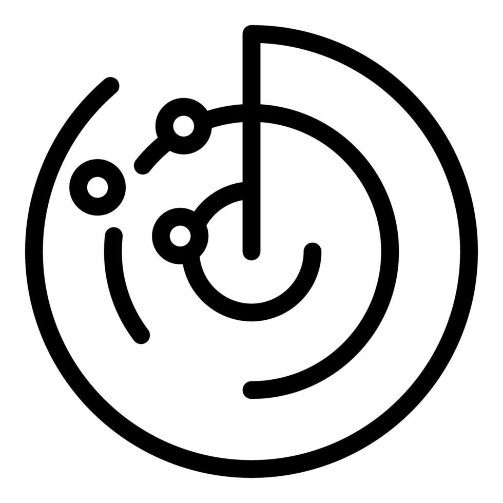 Radar detecting signals, security system scanning icon vector