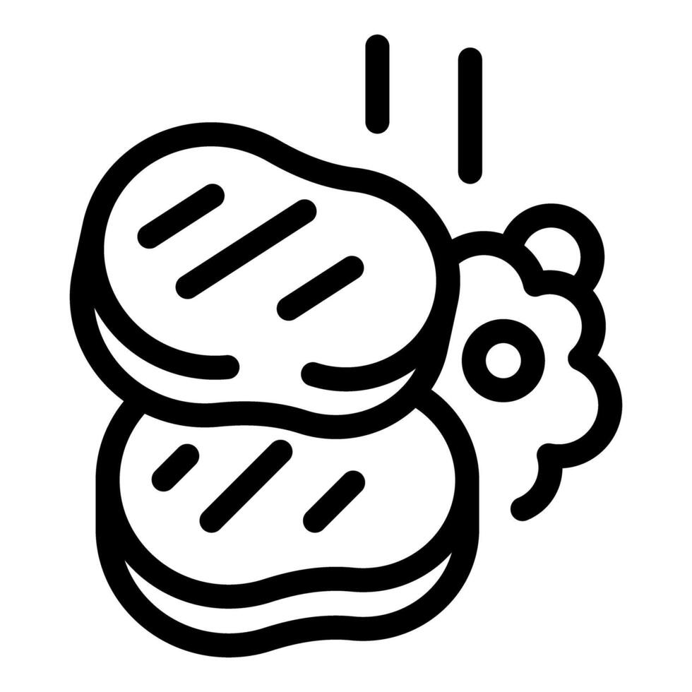 Grilled steak icon representing delicious cooked beef vector