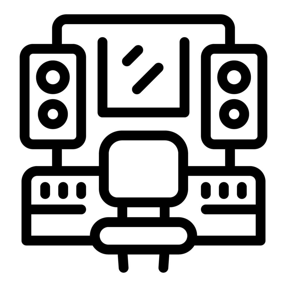 Sound engineer working in a recording studio with professional equipment vector