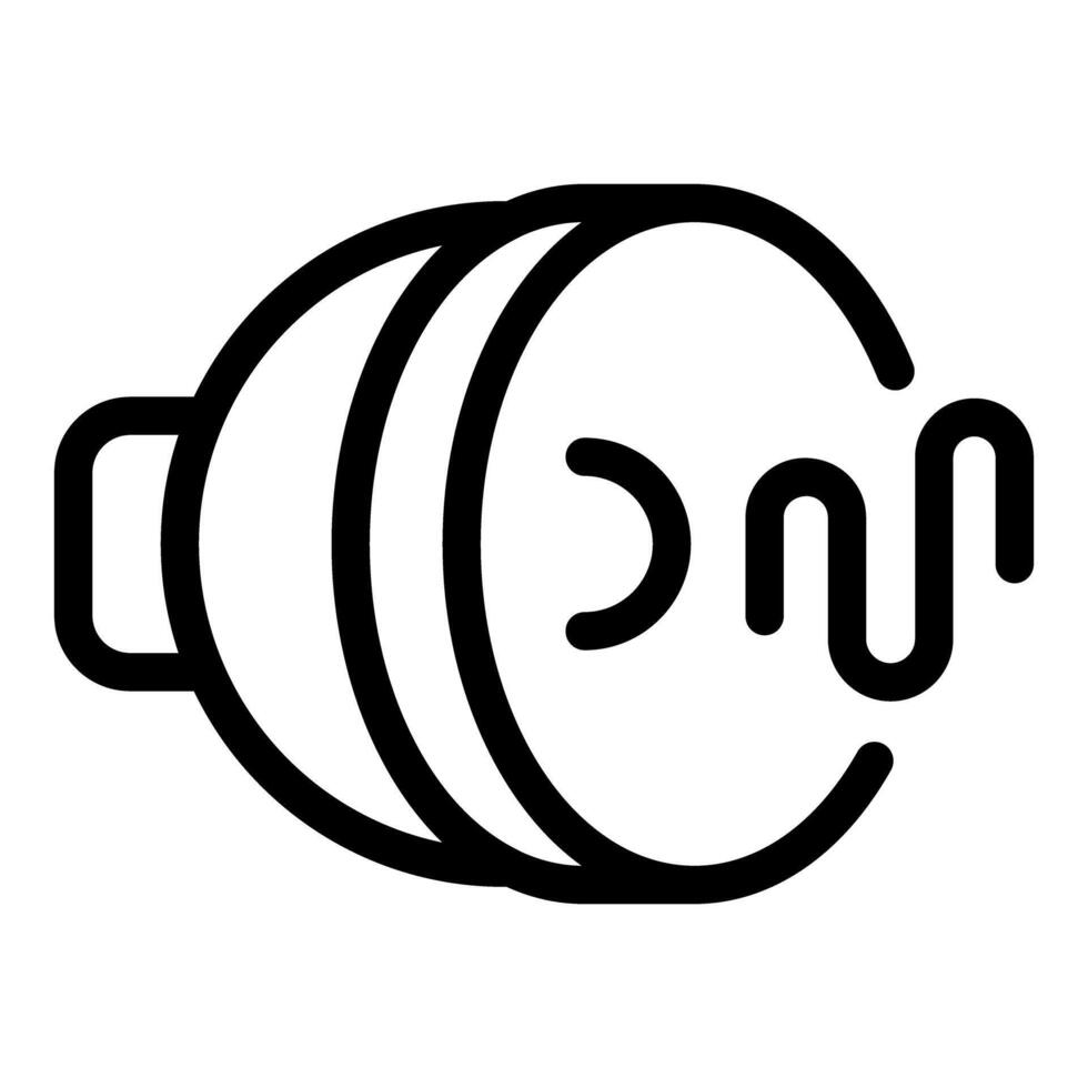 Audio speaker emitting soundwave icon for music and sound design vector