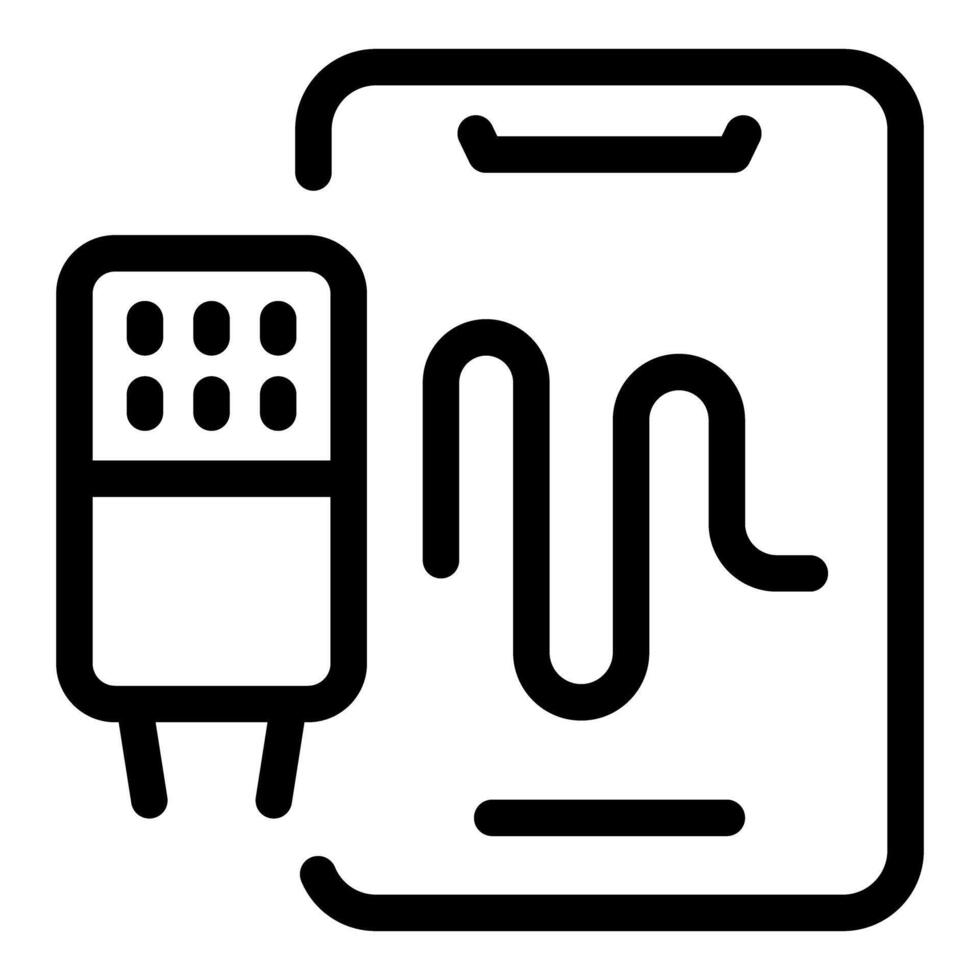 Glucose meter measuring blood sugar level on smartphone app vector