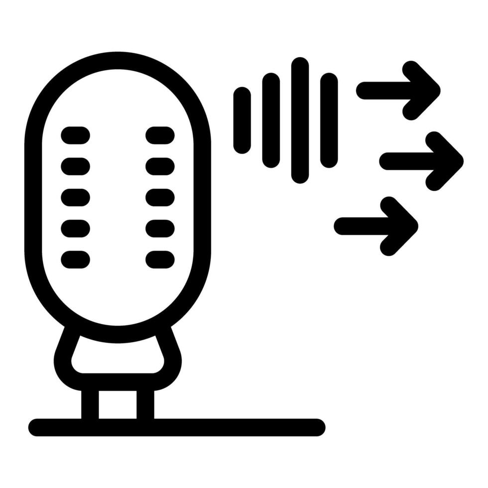 Studio microphone recording audio sound waves vector