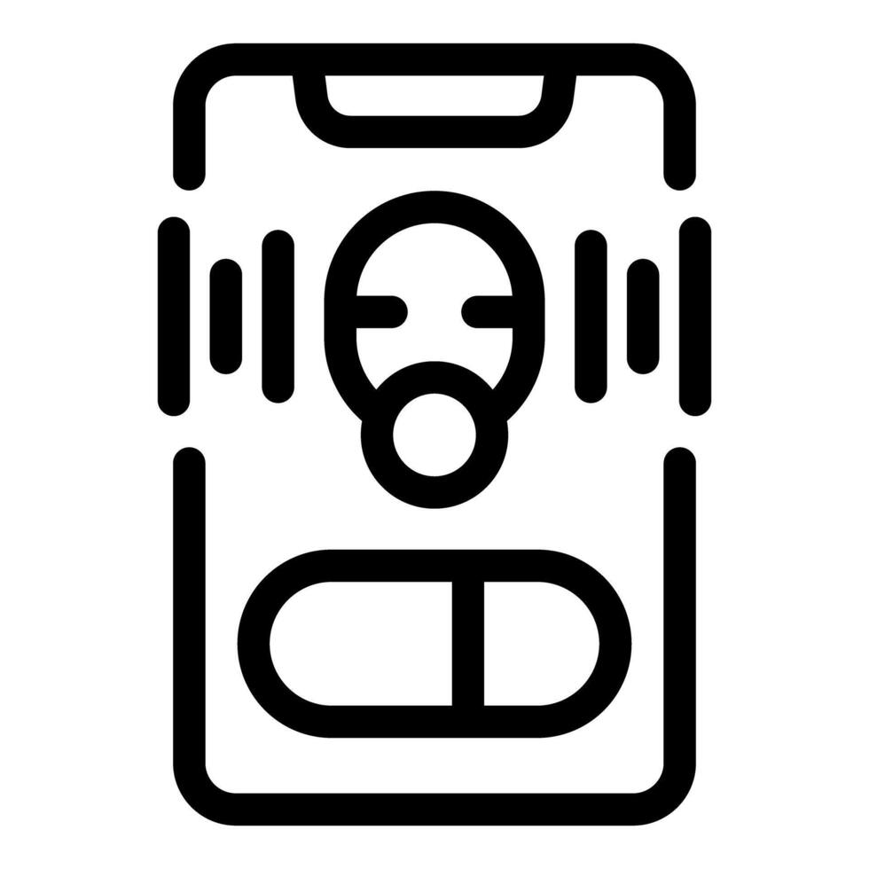 Mobile app displaying medical consultation and prescription, telemedicine concept vector