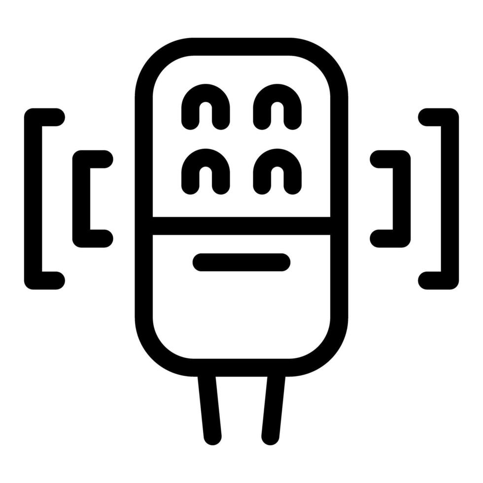 Robot communicating using brackets programming language icon vector