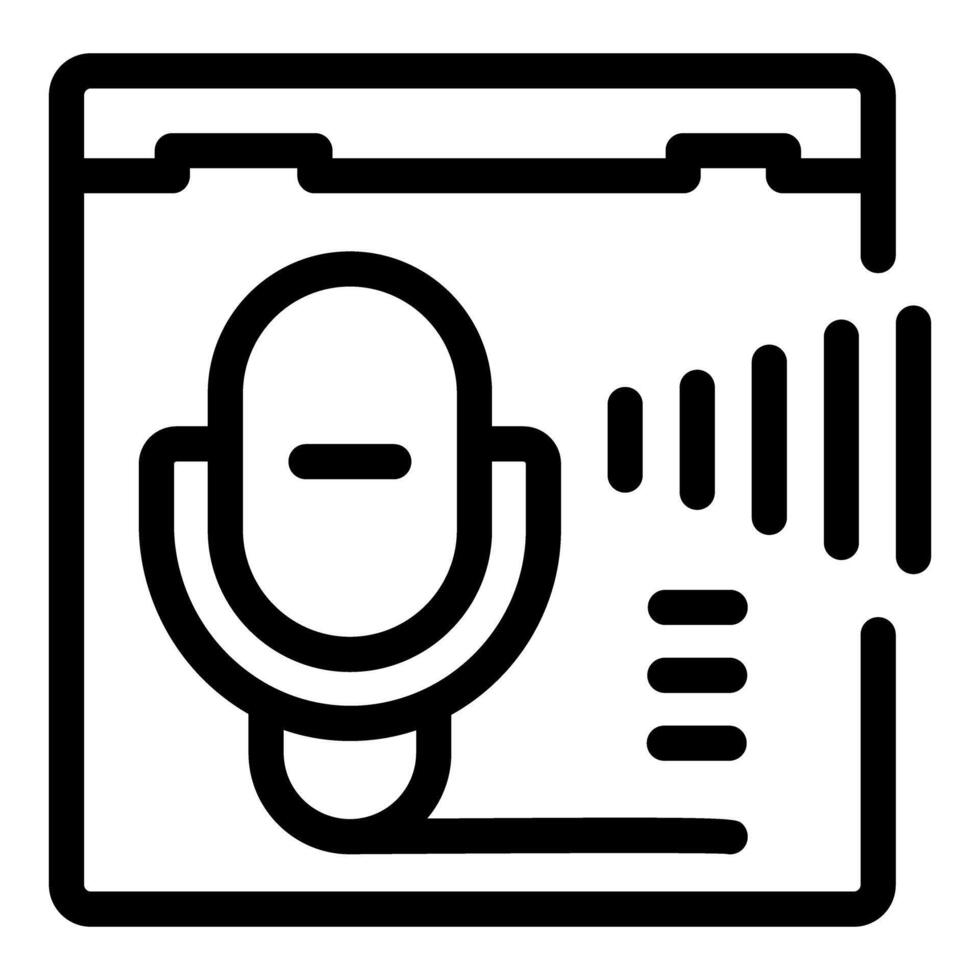 Microphone recording audio track on computer software interface vector