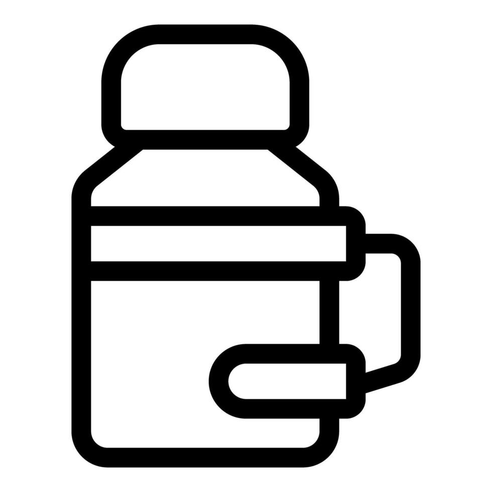Reusable water bottle with handle for hiking and outdoor activities vector