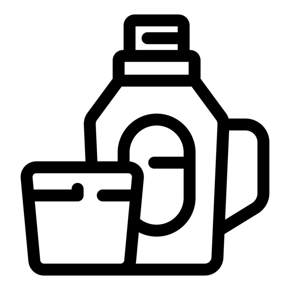 Mouthwash bottle and cup representing oral hygiene routine vector