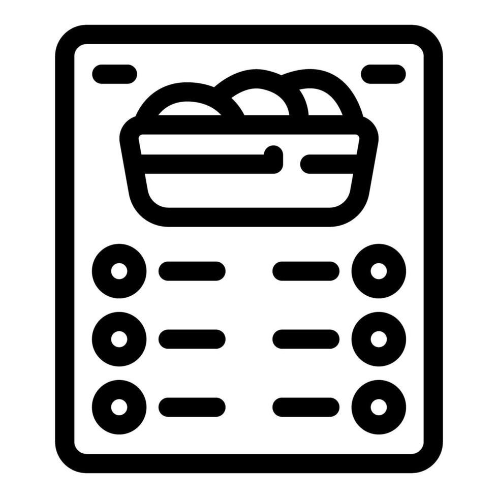 Online order form for food delivery service featuring basket icon vector