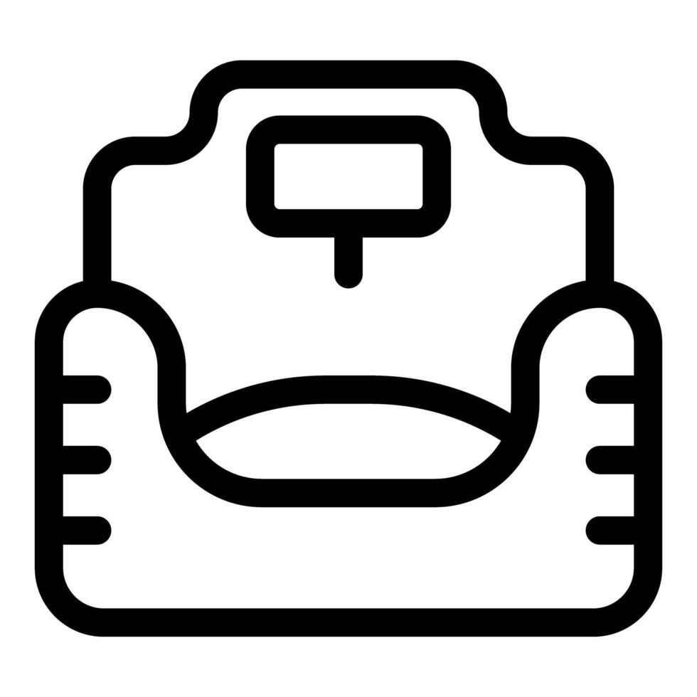 Baby digital weight scale showing increasing numbers icon vector