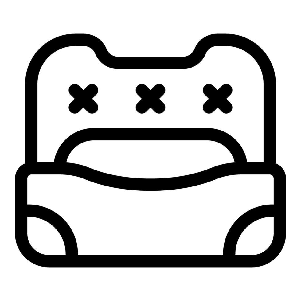 Line icon style disposable absorbent diaper for babies vector