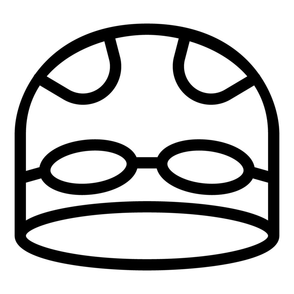 Swimming goggles and cap icon representing aquatic sports and recreation vector