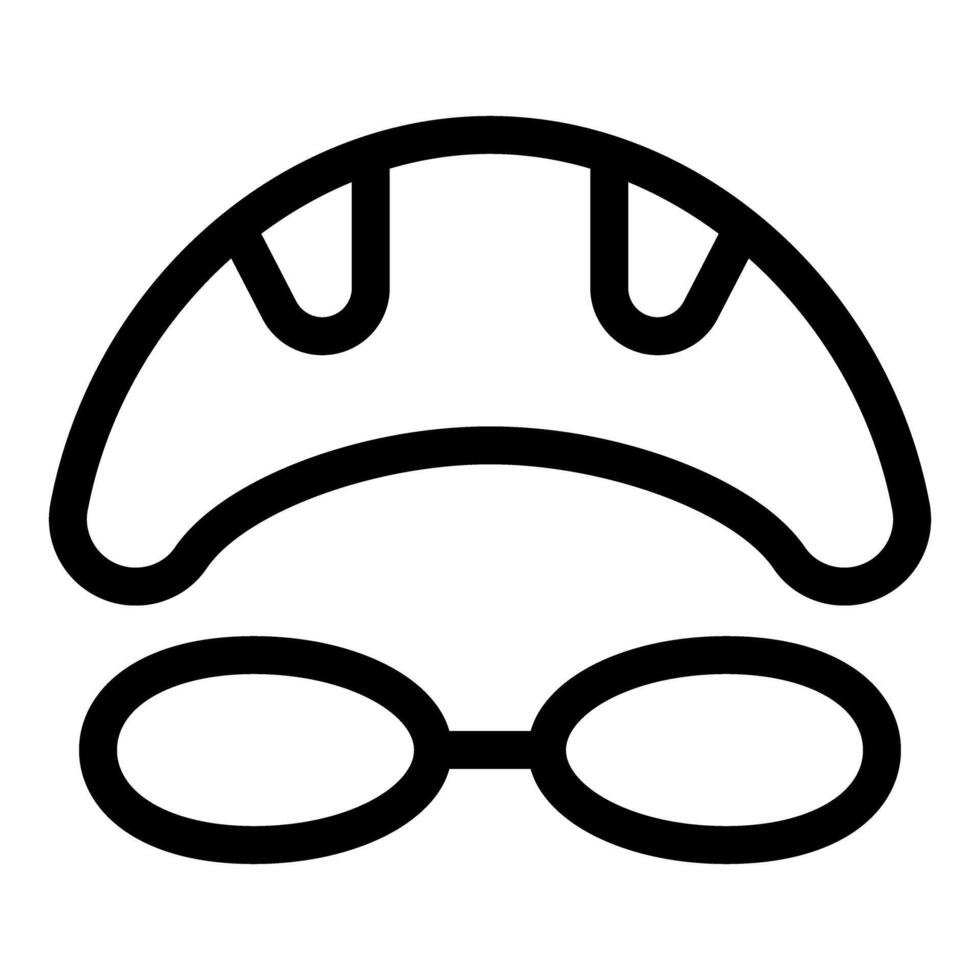Swimming goggles and helmet icon representing swimming sport vector