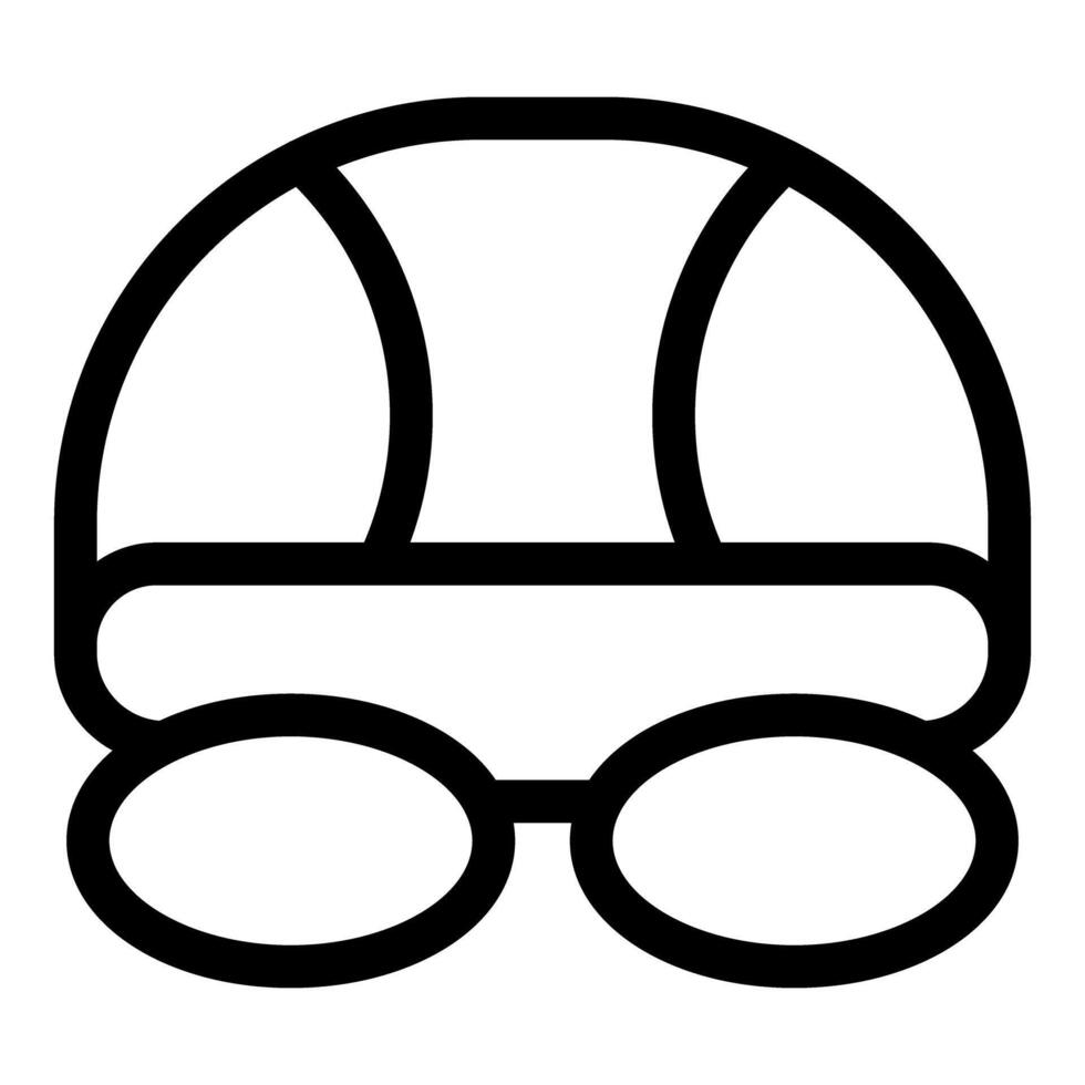 Swimming pool icon representing goggles and cap for water sports vector