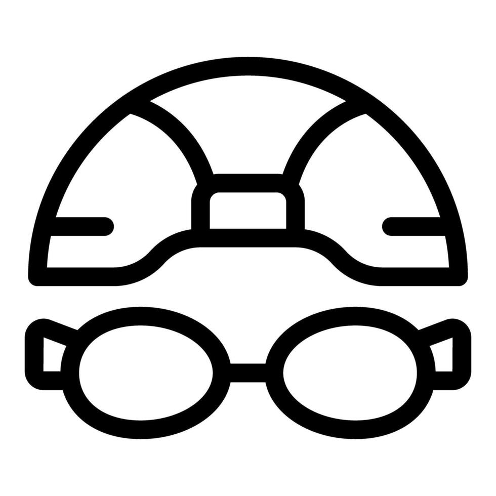 Swimming cap and goggles icon representing water sports and pool safety vector