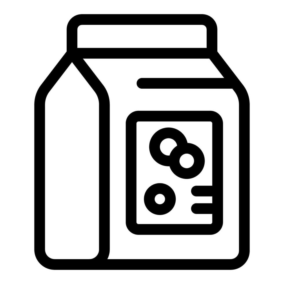 Simple black and white icon of a breakfast cereal box vector