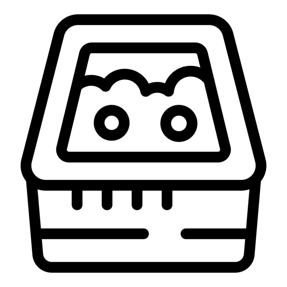 Cat toilet tray icon representing cleaning pet waste vector