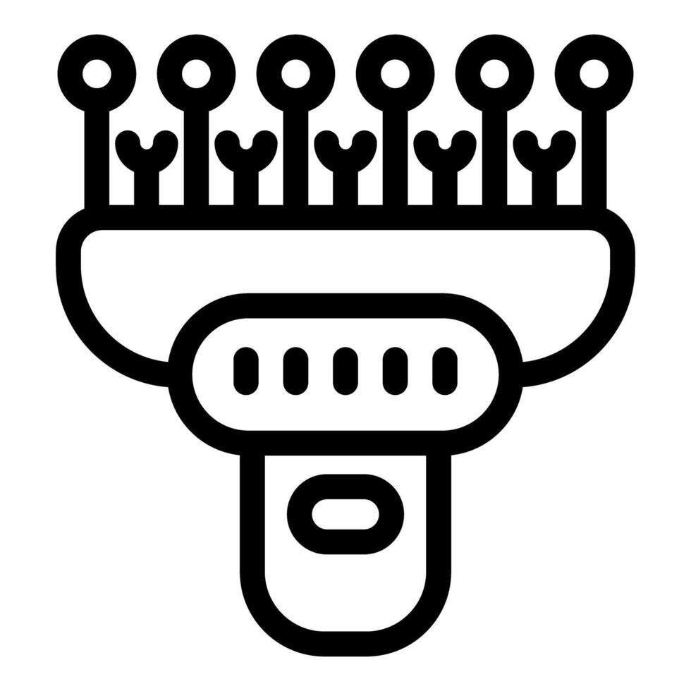 Electronic device scanning head analyzing and treating hair vector