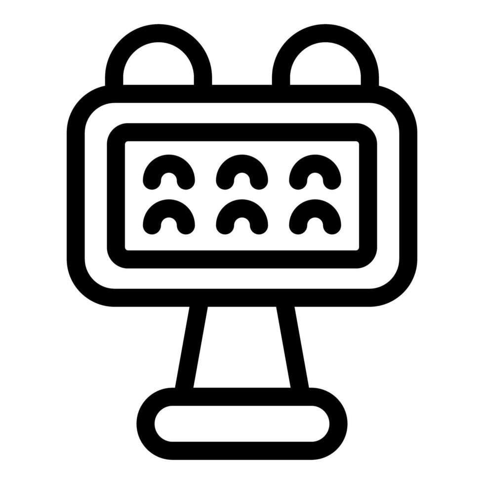 Electronic scoreboard displaying sport match results icon vector