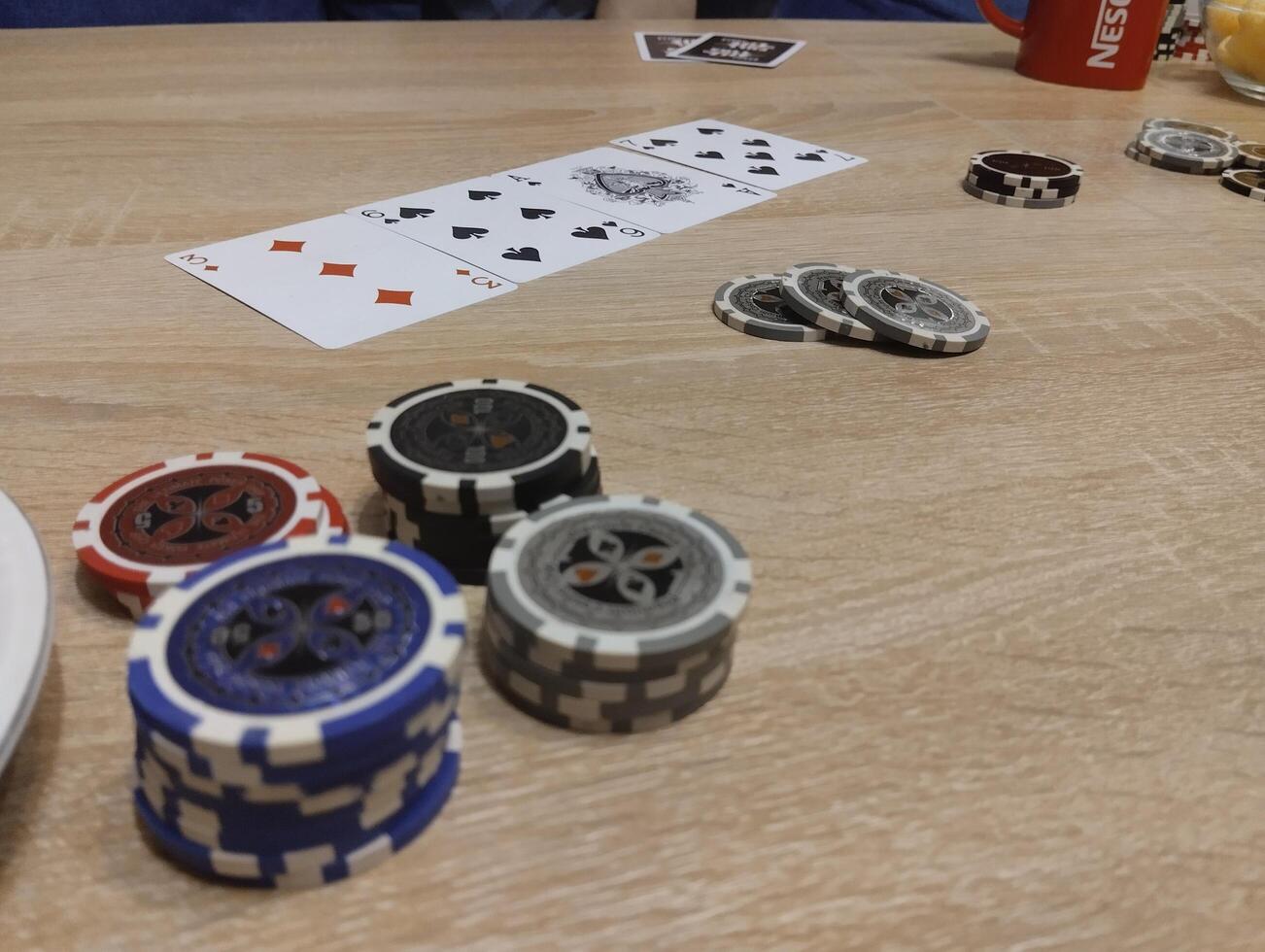 Azat card game poker. The process of the game, the player's chips and the layout on the table. Poker Strategy photo