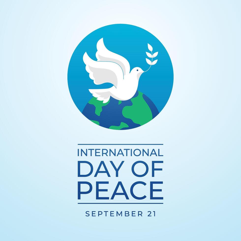 International Day of Peace. Flat art design. World peace template design. Good for celebration template usage. eps 10. vector