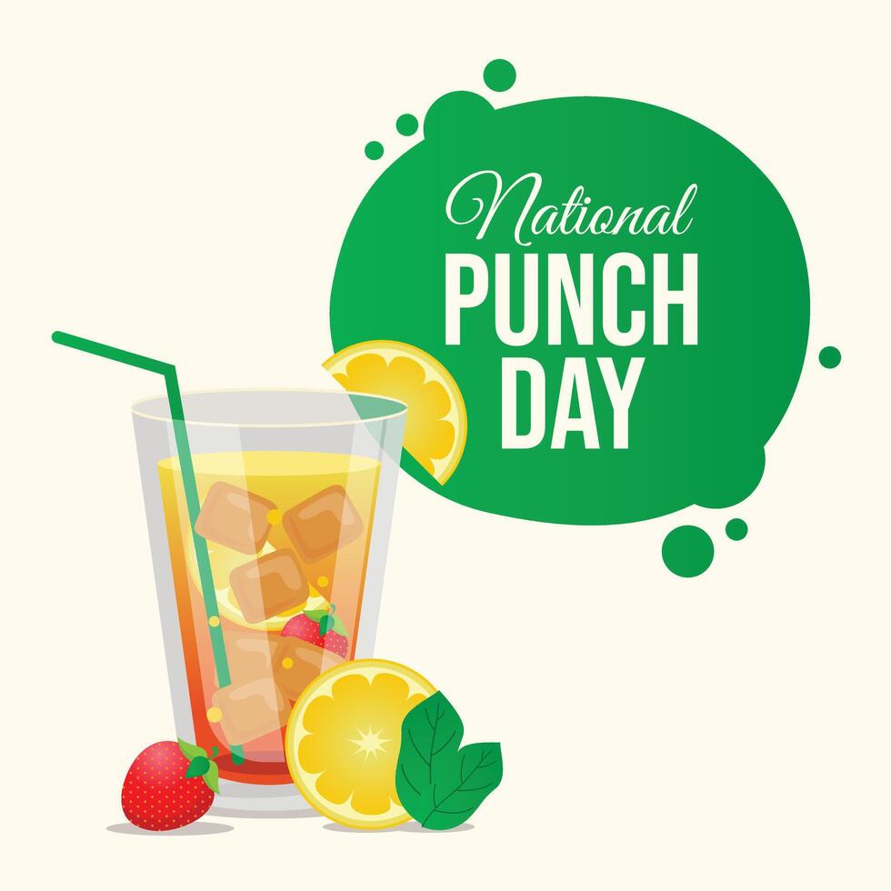 National Punch Day. Flat art design. Punch drink design. Good for celebration template usage. eps 10. vector