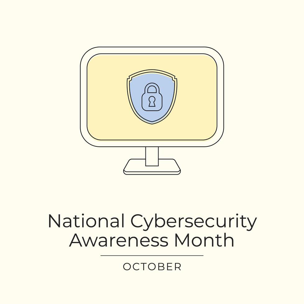 National Cybersecurity Awareness Month design template good for celebration usage. Cybersecurity Awareness design. Continuous line drawing. eps 10. vector