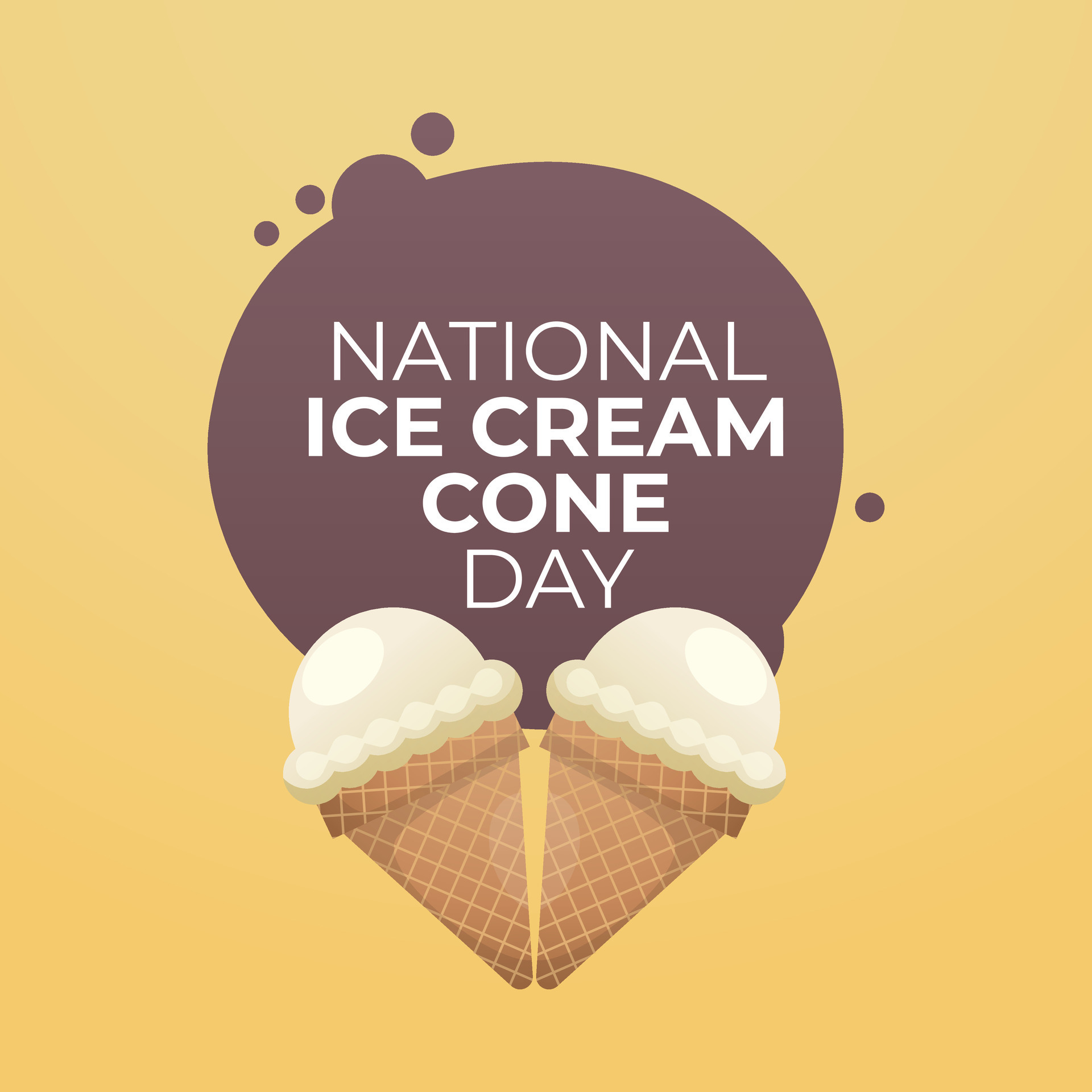 National Ice Cream Cone Day design template good for celebration usage. Ice Cream Cone Day