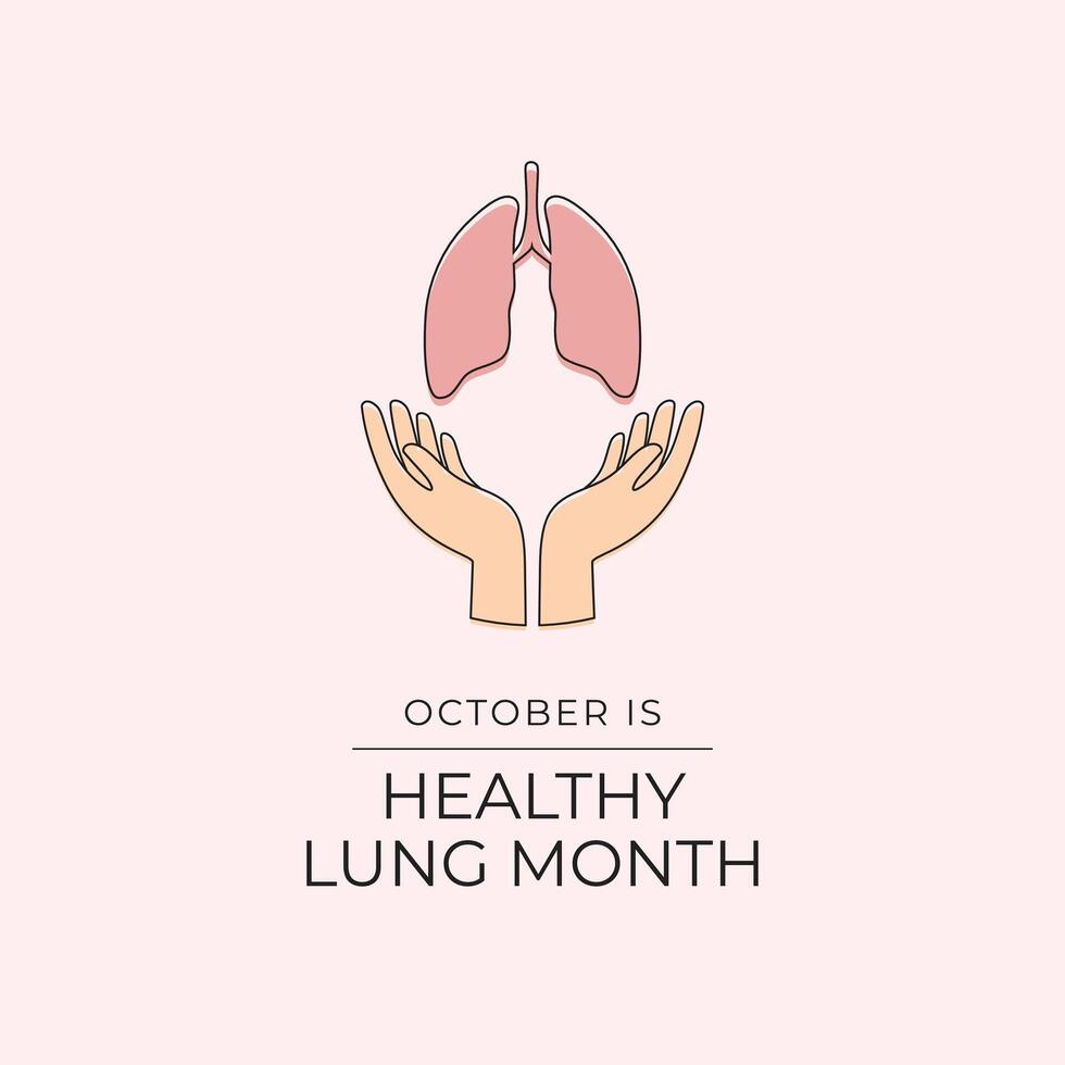 Healthy Lung Month design template good for celebration usage. Healthy Lung design. Continuous line drawing. eps 10 vector
