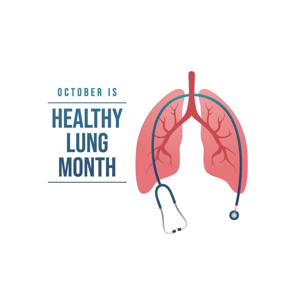 Healthy Lung Month design template good for celebration usage. Healthy Lung design. flat design. eps 10 vector